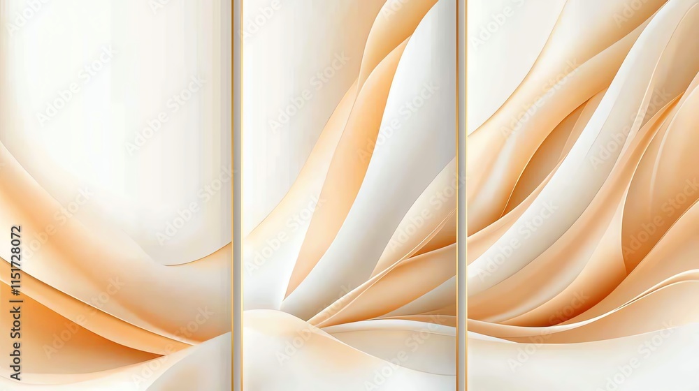 Poster elegant abstract design with smooth curves and warm hues, creating a tranquil and sophisticated aest