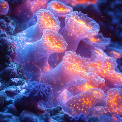 Obraz premium coral reefs that glow in the dark sea