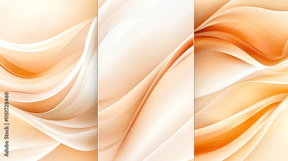Poster abstract swirling orange and white gradient waves create a dynamic and fluid background, perfect for