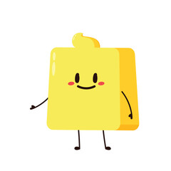 Butter vector. Butter character design. Butter on white background.