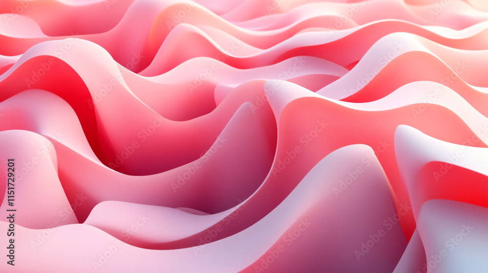Poster colorful wavy patterns create a soft texture with flowing lines in shades of pink during daylight
