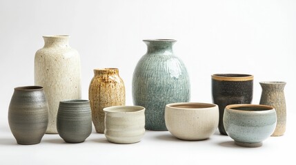 Assorted ceramic vases in vibrant colors and unique shapes for home decor and interior design inspiration.