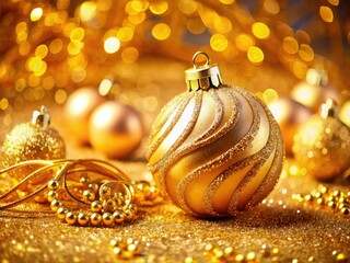 Elevate your Christmas with this luxurious gold wave ornament. A shimmering, festive gift for the holidays.