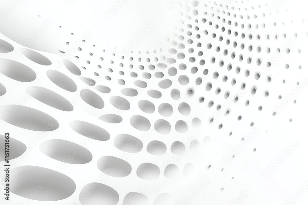 Poster abstract white surface with curved circular patterns creating a dynamic 3d effect. perfect for moder