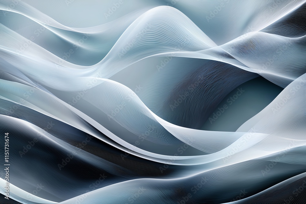 Poster elegant abstract waves in soft, calming tones create a serene and tranquil atmosphere. perfect for m