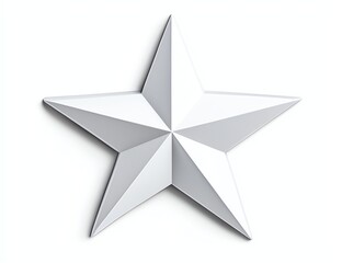 Obraz premium Elegant white 3D star on a minimalistic background. This geometric design is perfect for creative projects, adding a touch of sophistication and modern simplicity to your visuals.