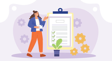 Visualize the satisfaction of checklist completion, marking each step toward successful goal achievement.