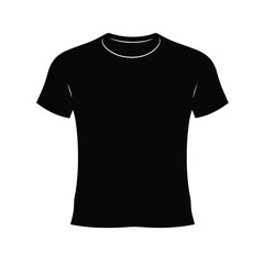 Vector icon of a Tshirt simple shapes flat design white background black color only vector graphic minimalism simple bold lines
