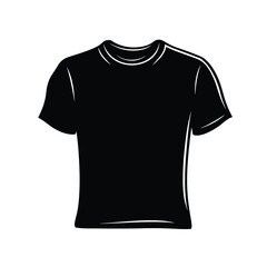 Vector icon of a Tshirt simple shapes flat design white background black color only vector graphic minimalism simple bold lines