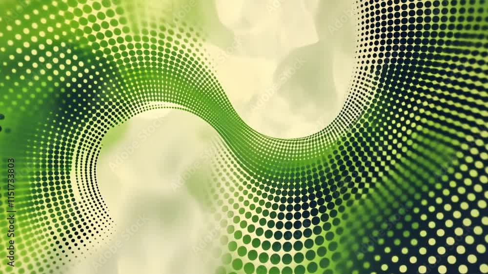 Poster abstract green swirl: a mesmerizing abstract design featuring a swirling green pattern of dots. the 