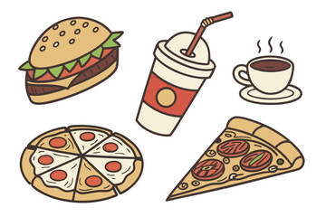 Set of Food and Drinks stickers