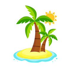 Palm Trees Vector. Summer logo.