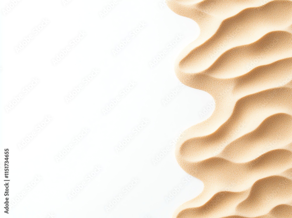 Poster abstract wavy beige pattern on a white isolated background, elegant design element.