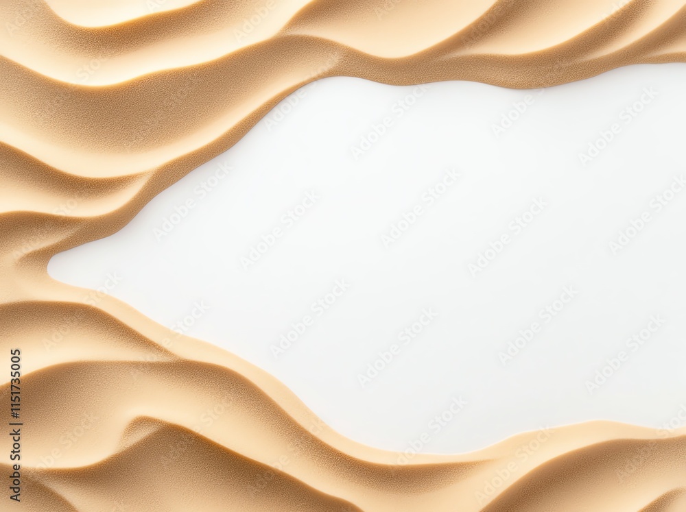 Poster abstract beige layered texture resembling sand dunes with a central white space, creating a natural 
