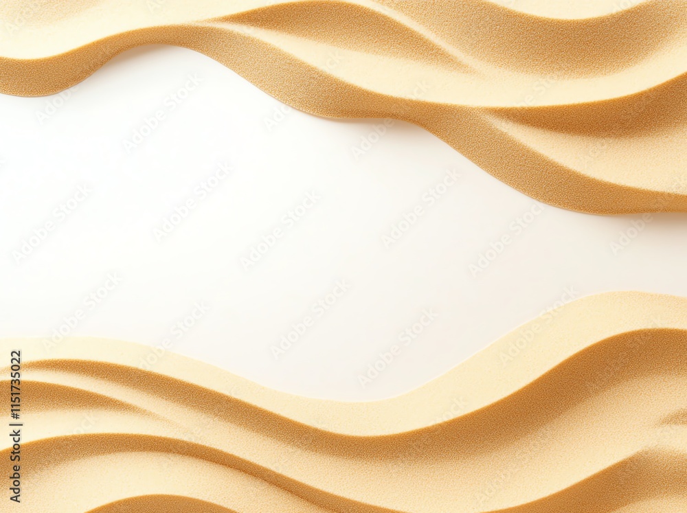 Poster abstract beige waves creating a serene pattern on a white background, ideal for modern and minimalis