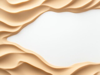 Obraz premium Abstract beige layered texture resembling sand dunes with a central white space, creating a natural and modern design element.