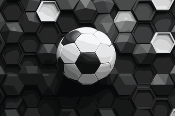 Stylish black and white soccer ball graphic design