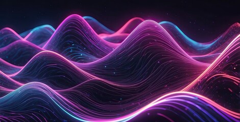 Colorful abstract waves in vibrant pink and blue hues create a dynamic visual effect suitable for digital backgrounds