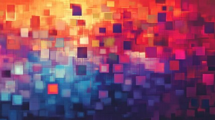 Abstract Colorful Squares: A Digital Tapestry of Hues