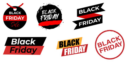 Obraz premium Abstract vector black friday sale lable tag set. For art template design, list, page, mockup brochure style, banner, idea, cover, booklet, print, flyer, book, blank, card, ad, sign, poster, badge