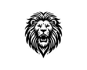 Roaring lion Mascot logo design icon symbol vector illustration. 