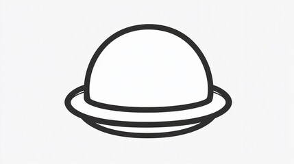 Elegant Bowler Hat Outline Icon for Classic Style Fashion Concepts Vector Illustration
