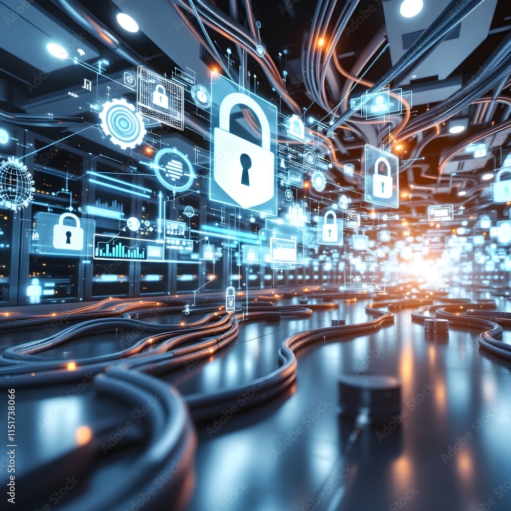 Poster server room data security and network protection technology