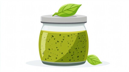 Transparent Pesto Sauce Jar Vector Icon for Professional Use