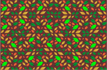 Floral leaves seamless pattern. Botanical floral leaf pattern. Decorative nature pattern for fabric or wallpaper. Vibrant floral illustration. Cute leaves and flower pattern.