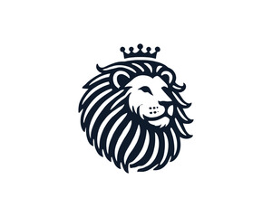 Lion King logo design icon symbol vector illustration.