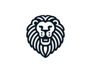 Roaring lion Mascot logo design icon symbol vector illustration. 