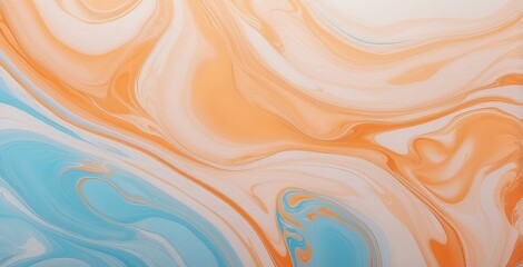 Colorful abstract swirls in warm hues of orange and blue create an artistic background for creative projects, created by ai generated
