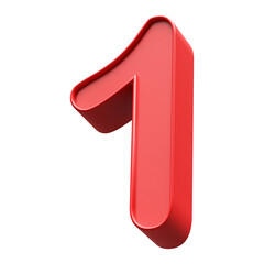 3D Red Number 1