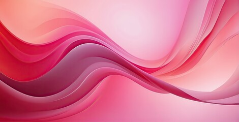 Colorful waves of red and pink swirl together in an abstract design creating a sense of motion and fluidity in a soft gradient background, created by ai generated