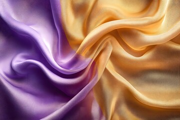 Obraz premium Draped Purple and Gold Silk Fabric - Illustration