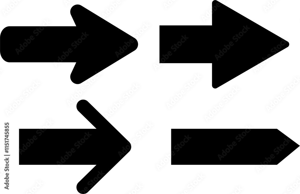Poster arrow icon set. cursor. collection different arrow signs. black arrows icons. different cursor arrow