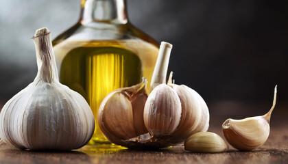 Garlic and oil, the key ingredients of Spaghetti aglio e olio