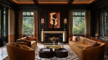 Fototapeta premium Luxurious Living Room with Artistic Flair