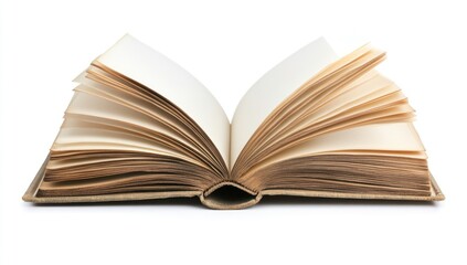 Open Antique Book, Pages Spread Wide, Knowledge and Stories Unveiled
