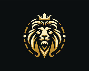 Luxury Lion Icon Logo Design Vector Template. Lion Head, Face, Logo illustration.