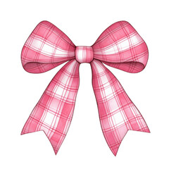 Pink plaid bow with festive and elegant design, perfect for Christmas or decorative purposes