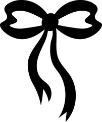 Vector illustration. Black bow. Template decoration.