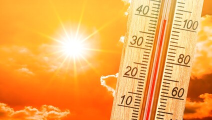 A heat wave during the summer. Heat indicates high temperature. Climate change. High temperature.