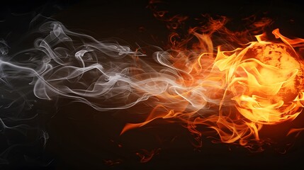 Fototapeta premium Dynamic Flames and Smoke Abstract Background