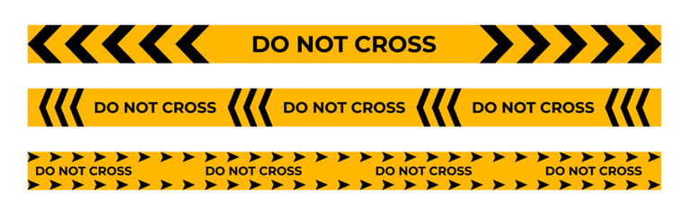 Vector illustration of Do Not Cross police tape isolated on transparent background