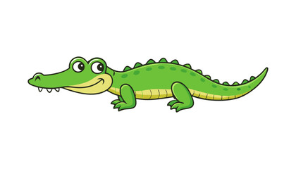 Obraz premium Realistic Crocodile vector art isolated on white background