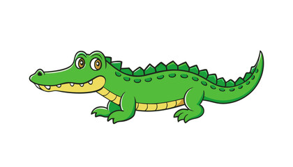 Obraz premium Realistic Crocodile vector art isolated on white background