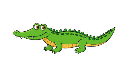 Realistic  Crocodile vector art  isolated on white background