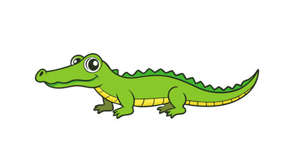 Obraz premium Realistic Crocodile vector art isolated on white background