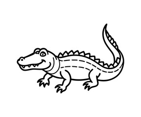 Fototapeta premium crocodiles line art design silhouette vector illustration